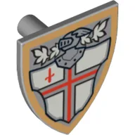 Shield Triangular with Red Cross and Helmet Print