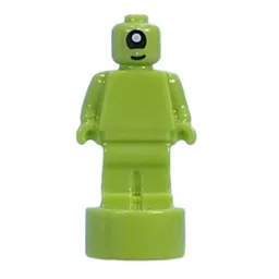 Minifig Trophy Statuette, One-Eyed Alien Print / Lime