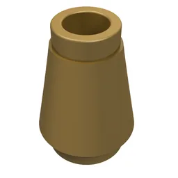 Cone 1 x 1 [Top Groove] / Pearl Gold