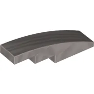 Brick Curved 4 x 1 No Studs [Stud Holder with Symmetric Ridges] / Metallic Silver