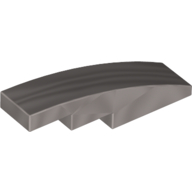 Lego Brick Curved 4 x 1 No Studs [Stud Holder with Symmetric Ridges] / Metallic Silver