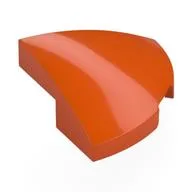 Brick Round Corner, Curved 2 x 2 x 2/3 Quarter Circle With 1 x 1 Bottom Cutout / Reddish Orange