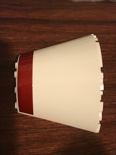 Lego Cone Half 10 x 5 x 6 with SW Dark Red Thick Stripe Pattern (Sticker) - Set 75244