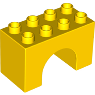 Lego Duplo Brick 2 x 4 x 2 Arch / Yellow