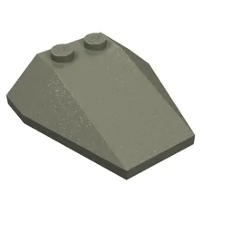 Brick Wedged, Sloped 4 x 4 Triple, No Stud Notches / Dark Gray