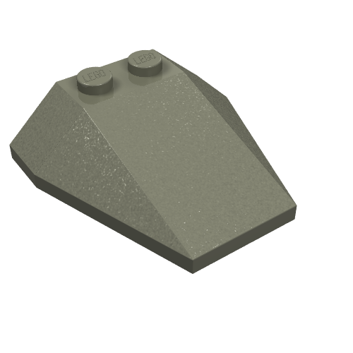 Lego Brick Wedged, Sloped 4 x 4 Triple, No Stud Notches / Dark Gray