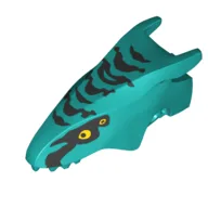 Creature Body Part, Banshee Head with Dark Green Marking, Bright Light Orange Eyes Print