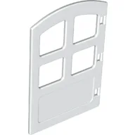 Duplo Door 1 x 4 x 4 with Four Panes, Same Size and Curved Top / White