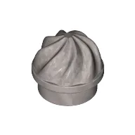 Plate Round 1 x 1 Swirled Top / Flat Silver