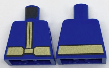 Lego Torso Coat with Gold Center Seam and Wide Gold Belt Pattern