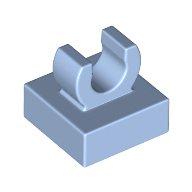 Lego Tile Special 1 x 1 with Clip with Rounded Edges / Bright Light Blue