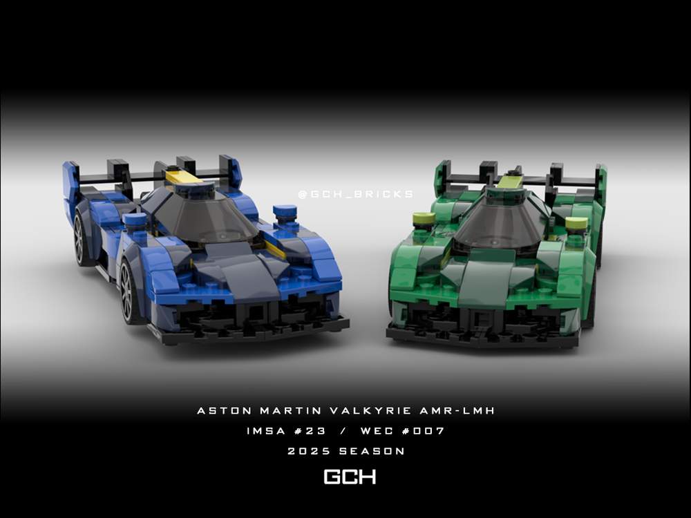 Lego Aston Martin Valkyrie AMR-LMH WEC/IMSA 2025 season livery 2 pack bundle