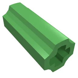 Technic Axle Connector Smooth [with x Hole + Orientation] / Bright Green