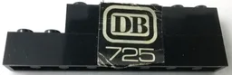 Stickered Assembly 8 x 1 x 2 with White 'DB 725' Pattern Model Right Side (Sticker) - Set 725-2