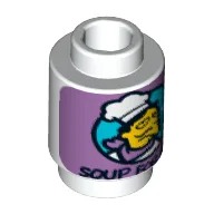 Brick Round 1 x 1 with Chef and 'Soup for One' Print
