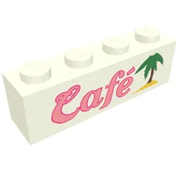Brick 1 x 4 with Café Print