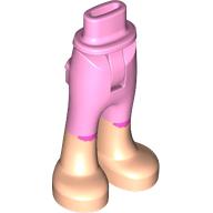 Lego Minidoll Hips and Trousers with Back Pockets with Light Nougat Bare Feet print [Thin Hinge] / Bright Pink