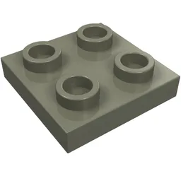 Plate Special 2 x 2 with 1 Pin Hole [Split Underside Ribs] / Dark Gray