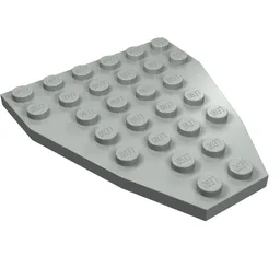 Wedge Plate 7 x 6 Boat Bow without Stud Notches / Light Gray