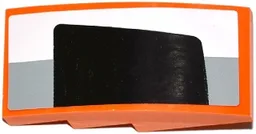 Slope, Curved 4 x 2 with White and Light Bluish Gray Stripes and Half Black Rear Window Pattern Model Right Side (Sticker) - Set 75912