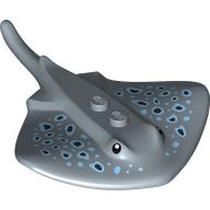 Lego Animal, Stingray with Bright Light Blue/Dark Blue Spots, Black Eyes print
