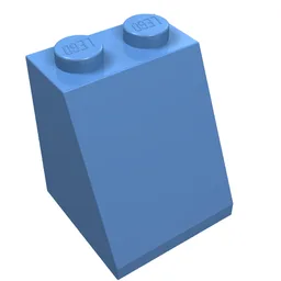 Brick Sloped 65° 2 x 2 x 2 with Bottom Tube / Medium Blue