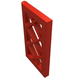 Window 1 x 2 x 3 Pane Latticed / Red