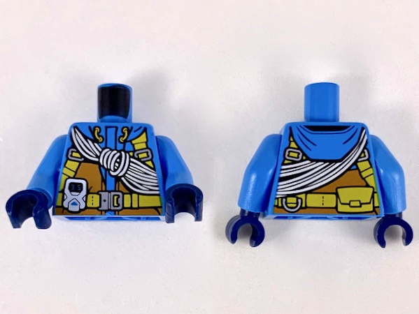 Lego Torso Arctic Overalls (Parka) with Safety Rope Pattern / Dark Azure Arms / Dark Blue Hands