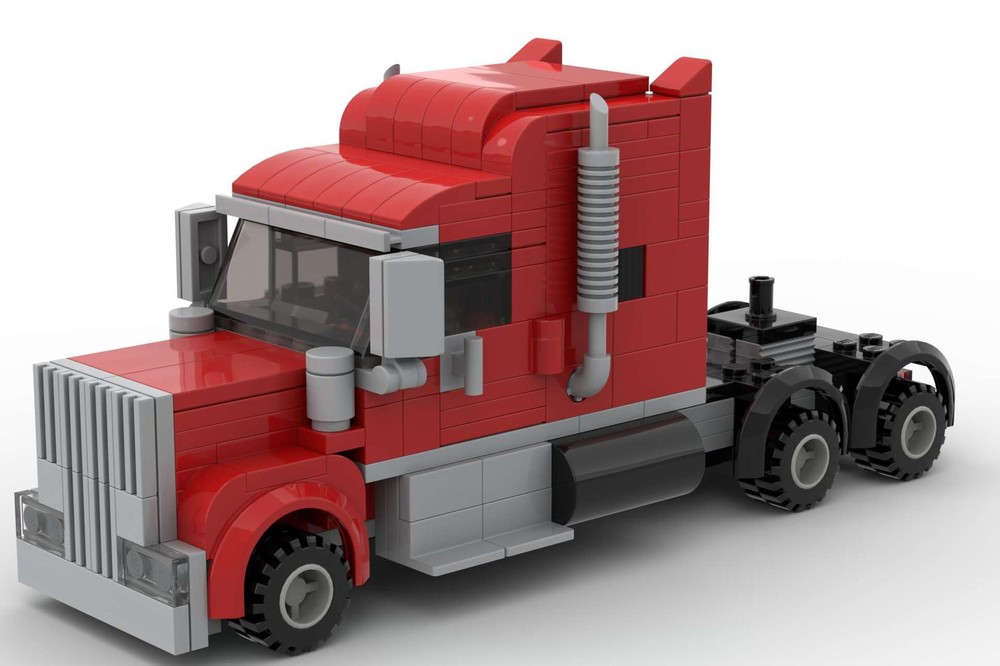Lego Black and red high roof classic american truck
