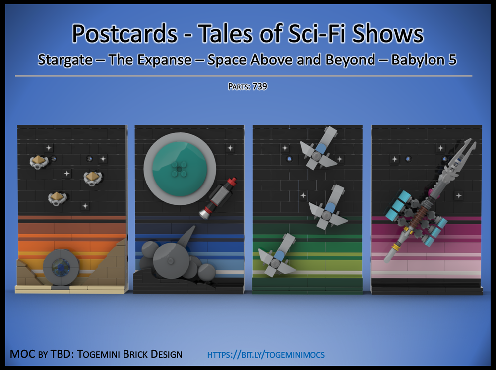 Lego Tales from the Sci-Fi World - Show Postcards Stargate, Space, Expanse, Babylon 5