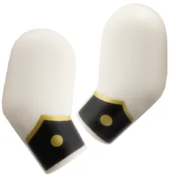 Arm, (Matching Left and Right) Pair with Black Cuff, Gold Button and Chevron Pattern / White