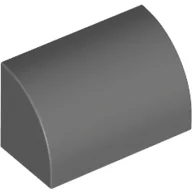 Brick Curved 1 x 2 x 1 No Studs / Dark Bluish Gray