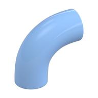 Lego Brick Round 1 x 1 diameter Tube with 90 Degree Elbow (2 x 2 x 1) and Axle Holes (Crossholes) at each end / Bright Light Blue