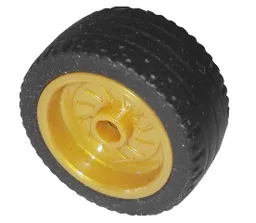 Wheel 18mm D. x 12mm with Axle Hole and Stud with Black Tire 24 x 12 Low (18976 / 18977) / Pearl Gold