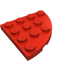 Plate Round Corner 4 x 4 / Red