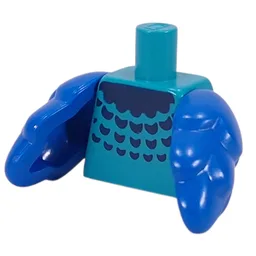 Torso with Blue Bird Wings, Dark Blue Plumage Print
