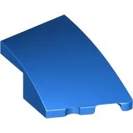 Brick Wedged, Curved 3 x 2 with Stud Notch Right / Blue