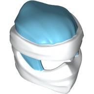 Lego Wrap with Short Back Knot Smooth, White Mask pattern / Medium Azure