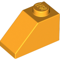 Lego Brick Sloped 45° 2 x 1 with Bottom Pin / Bright Light Orange