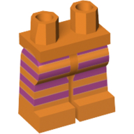 Lego Hips and Orange Legs with Dark Purple Stripes (Big Bird) / Orange