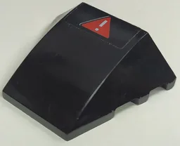 Wedge 4 x 3 Triple Curved No Studs with White Exclamation Mark in Red Warning Triangle Pattern (Sticker) - Set 70908