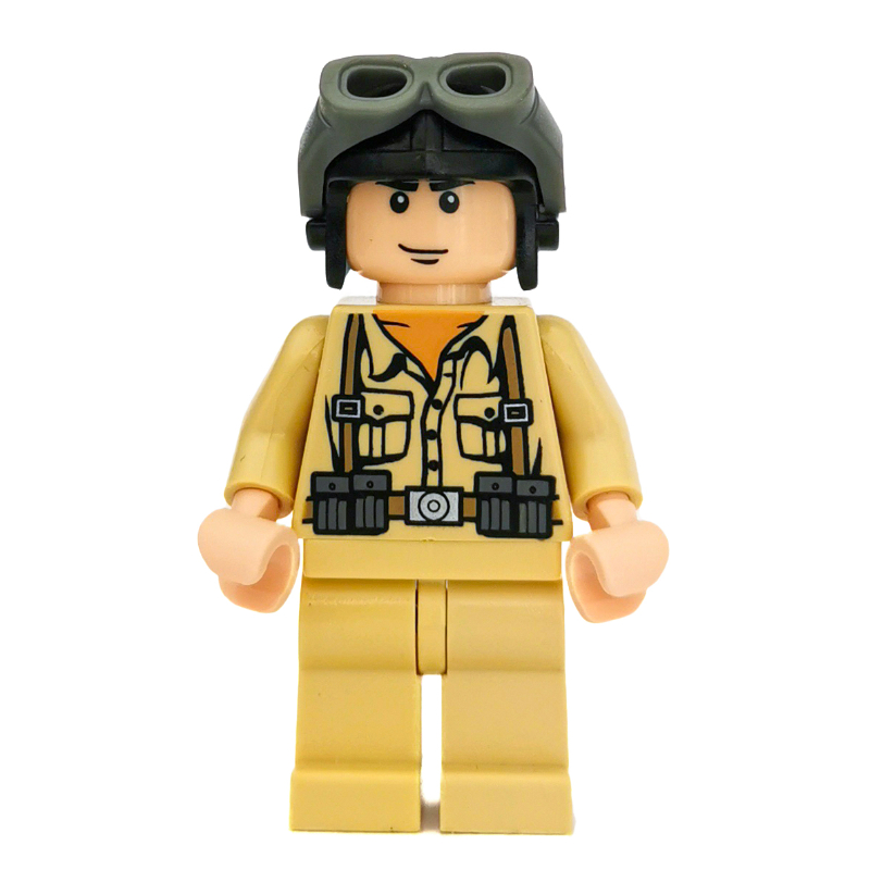 Lego German Soldier with Black Helmet and Goggles