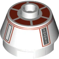 Brick Round 2 x 2 Truncated Cone with Black and Red Droid Print (R5-D8)