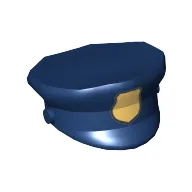 Hat, Police with Gold Badge Print / Dark Blue