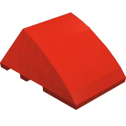 Brick Wedged, Curved 4 x 3 No Studs [Plain] / Red