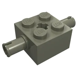 Brick Special 2 x 2 with 2 Pins and Axle Hole / Dark Gray