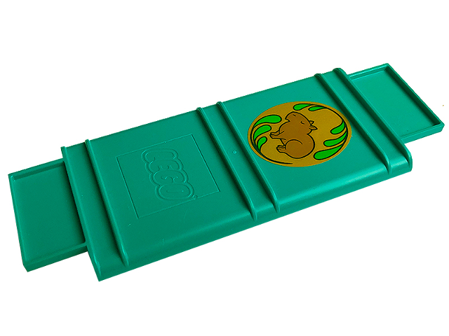 Lego Container, Book Cover Binding, 16 x 6 x 1 (Storybook Adventures) with Medium Nougat Capybara, Bright Green Leaves on Gold Background Pattern (Sticker) - Set 43200