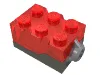 Light Brick 2 x 3 x 1 1/3 with Dark Bluish Gray Base [Red LED] / Trans-Red