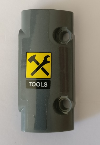 Lego Technic, Panel Curved 7 x 3 with 2 Pin Holes through Panel Surface with 'TOOLS' and Tools Pattern (Sticker) - Set 42082