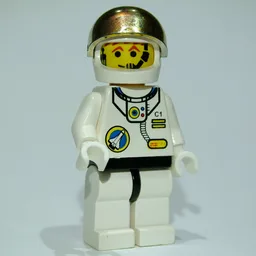 Astronaut, White, Black Hips, Helmet with Large Chrome Gold Visor, Headset